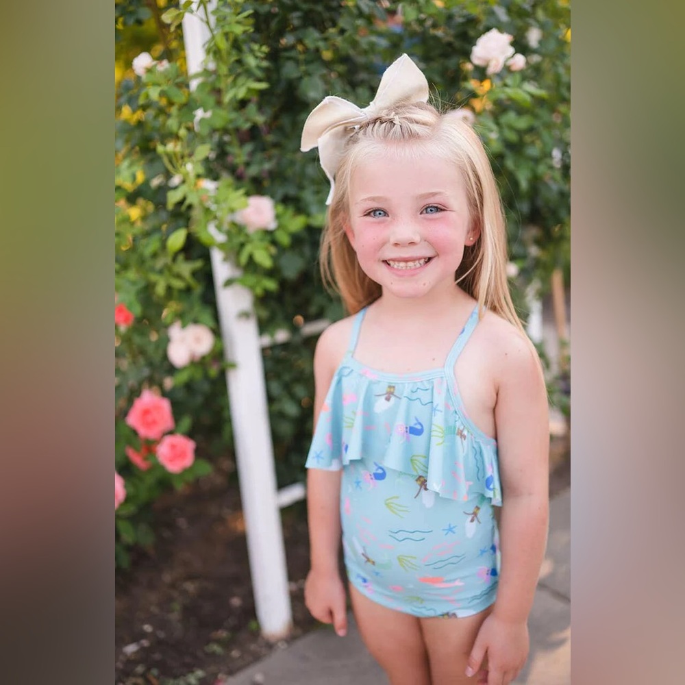 EUC worn once Ollie Jay Boutique Brand Mermaid Makayla Swimsuit Sz 2T